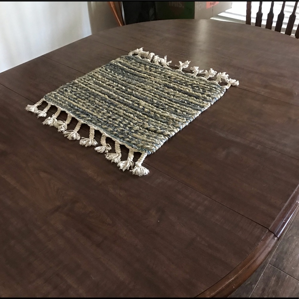 2 New Pottery Barn Braided Jute Dhurrie Kilim Mats